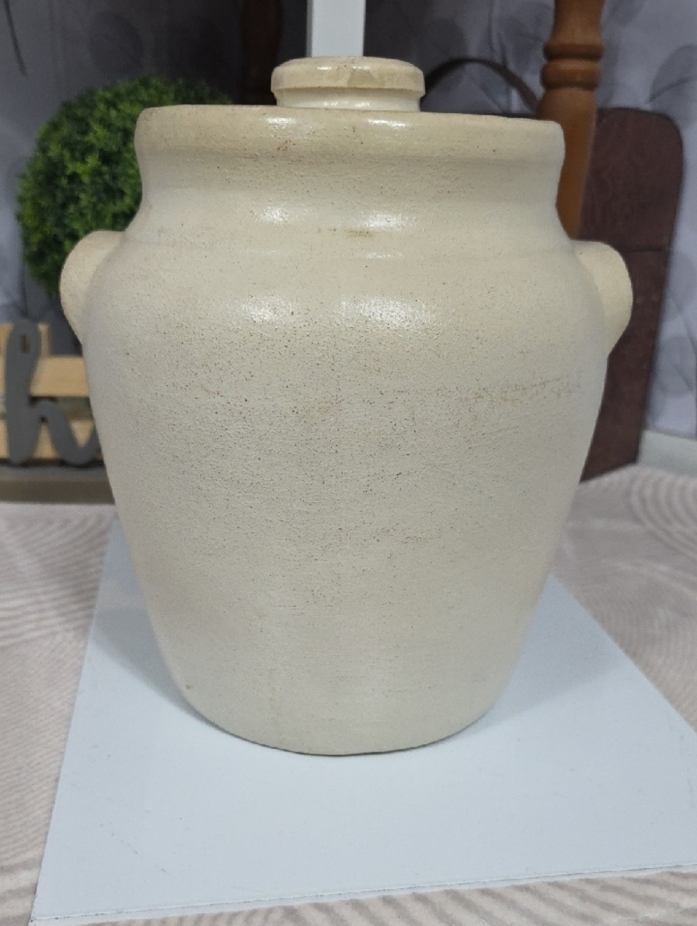 Hand-Painted Floral Ceramic Crock - Cream - Picture 8 of 12